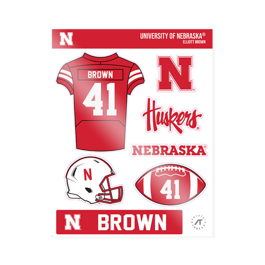 Nebraska - NCAA Football : Elliott Brown - Sticker Sheet-0