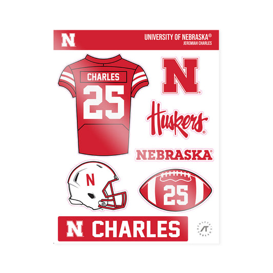 Nebraska - NCAA Football : Jeremiah Charles - Sticker Sheet-0