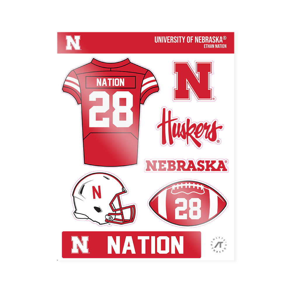 Nebraska - NCAA Football : Ethan Nation - Sticker Sheet-0