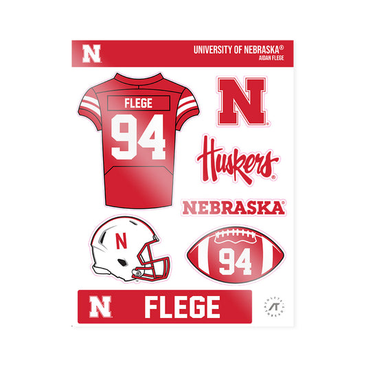 Nebraska - NCAA Football : Aidan Flege - Sticker Sheet-0