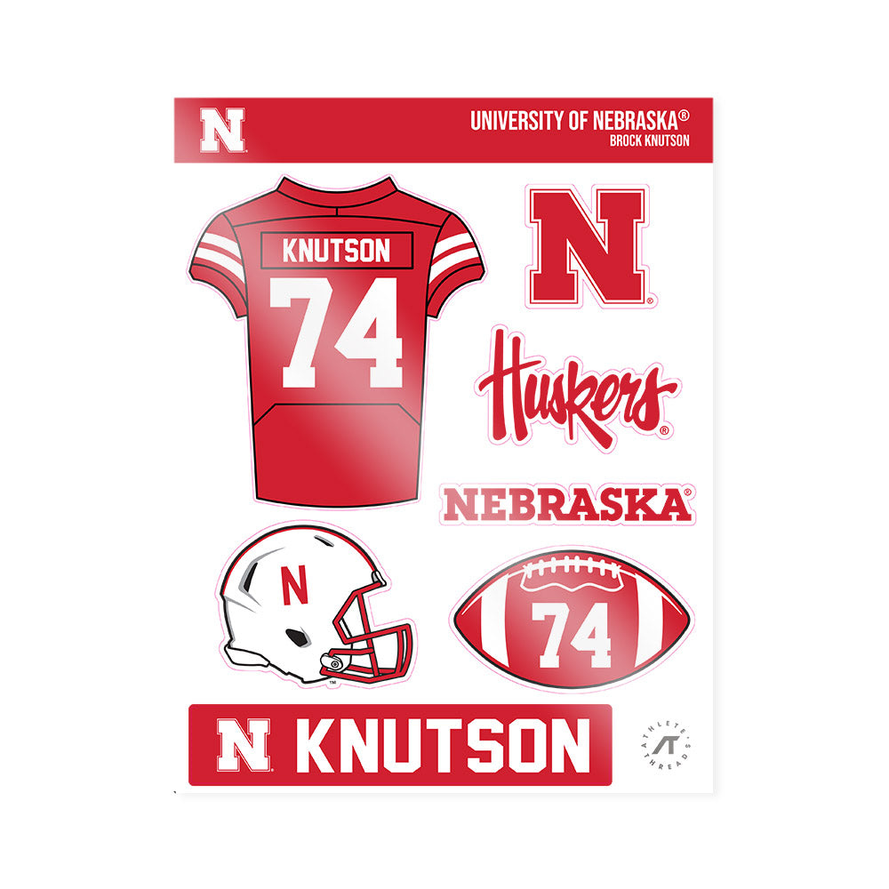 Nebraska - NCAA Football : Brock Knutson - Sticker Sheet-0