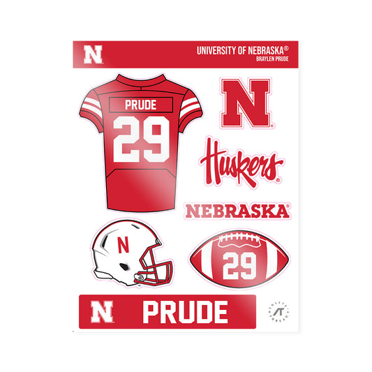 Nebraska - NCAA Football : Braylen Prude - Sticker Sheet-0