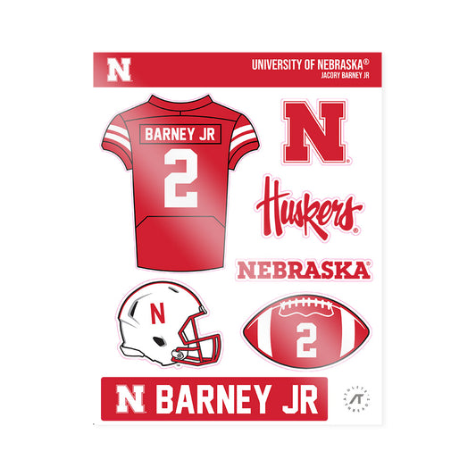 Nebraska - NCAA Football : Jacory Barney Jr - Sticker Sheet-0