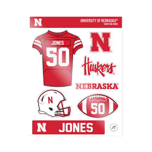 Nebraska - NCAA Football : Christian Jones - Sticker Sheet-0