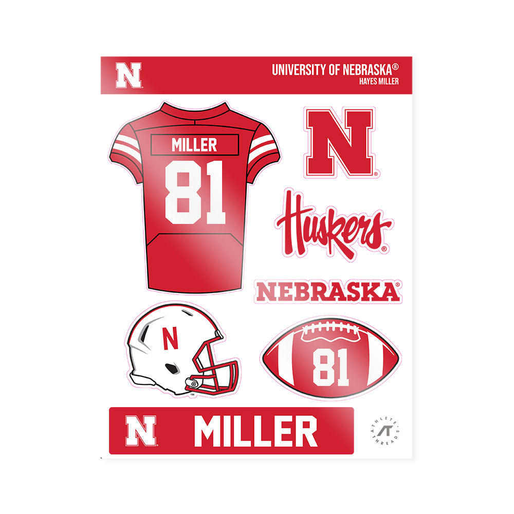Nebraska - NCAA Football : Hayes Miller - Sticker Sheet-0