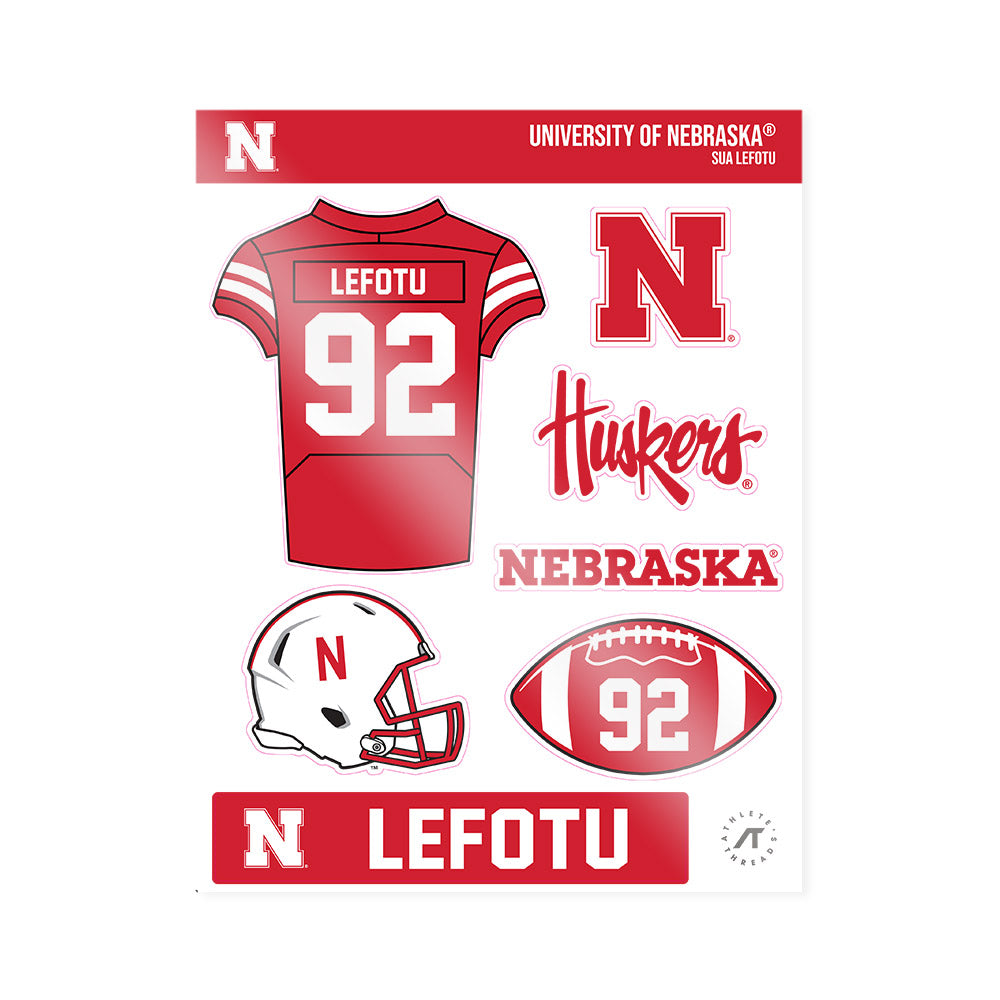 Nebraska - NCAA Football : Sua Lefotu - Sticker Sheet-0