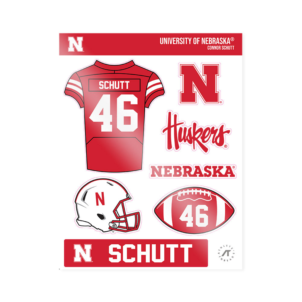 Nebraska - NCAA Football : Connor Schutt - Sticker Sheet-0