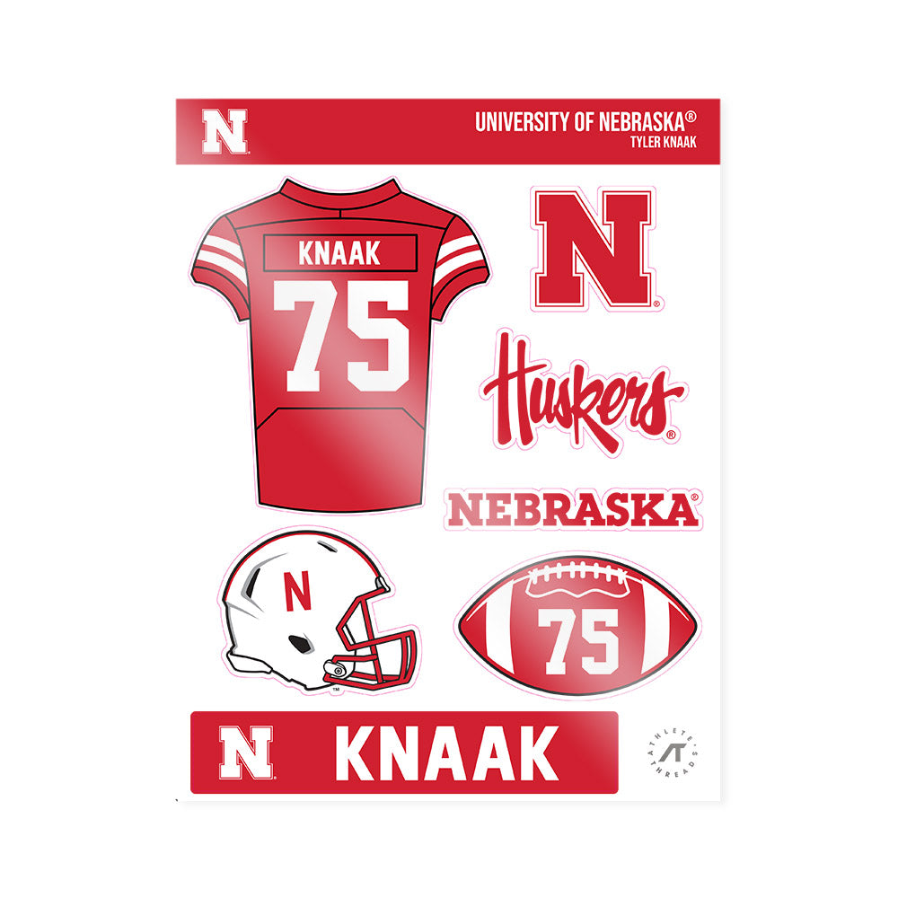 Nebraska - NCAA Football : Tyler Knaak - Sticker Sheet-0