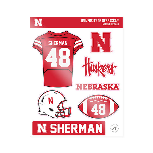 Nebraska - NCAA Football : Mekhail Sherman - Sticker Sheet-0