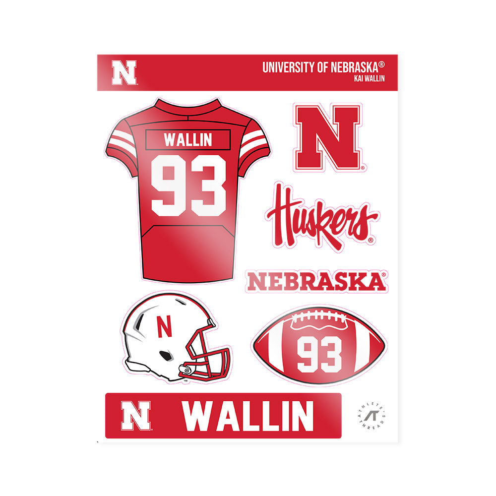 Nebraska - NCAA Football : Kai Wallin - Sticker Sheet-0