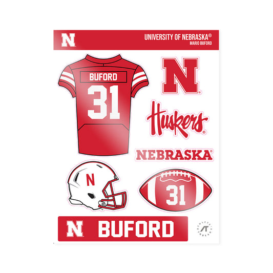 Nebraska - NCAA Football : Mario Buford - Sticker Sheet-0