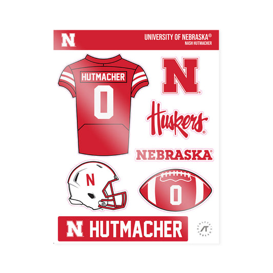 Nebraska - NCAA Football : Nash Hutmacher - Sticker Sheet-0