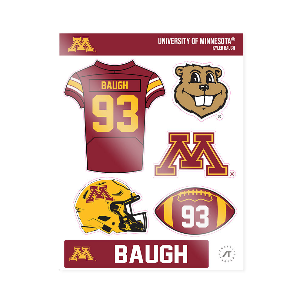 Minnesota - NCAA Football : Kyler Baugh - Sticker Sheet-0