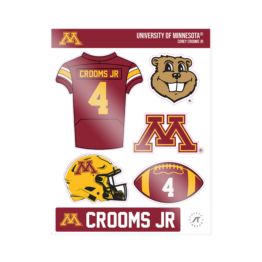 Minnesota - NCAA Football : Corey Crooms Jr - Sticker Sheet-0