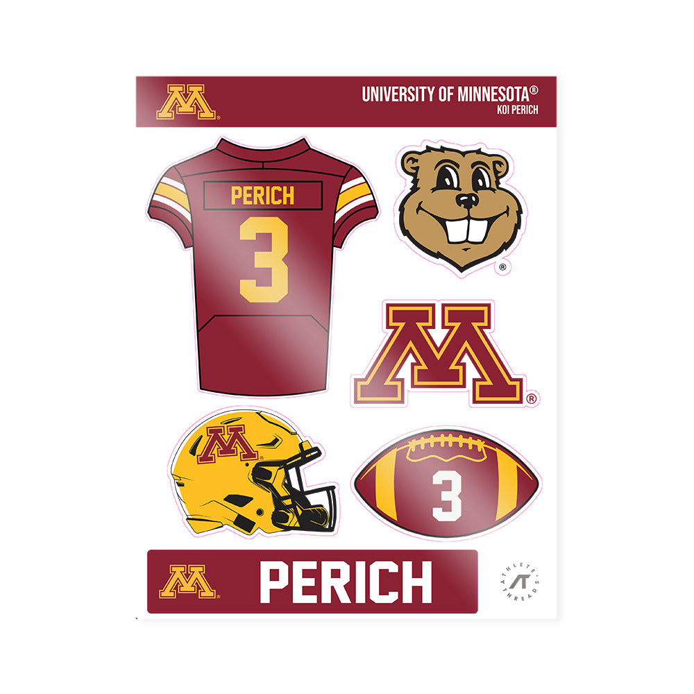 Minnesota - NCAA Football : Koi Perich - Sticker Sheet-0