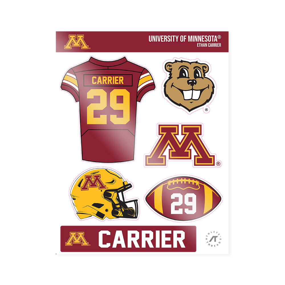 Minnesota - NCAA Football : Ethan Carrier - Sticker Sheet-0