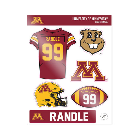 Minnesota - NCAA Football : Theorin Randle - Sticker Sheet-0