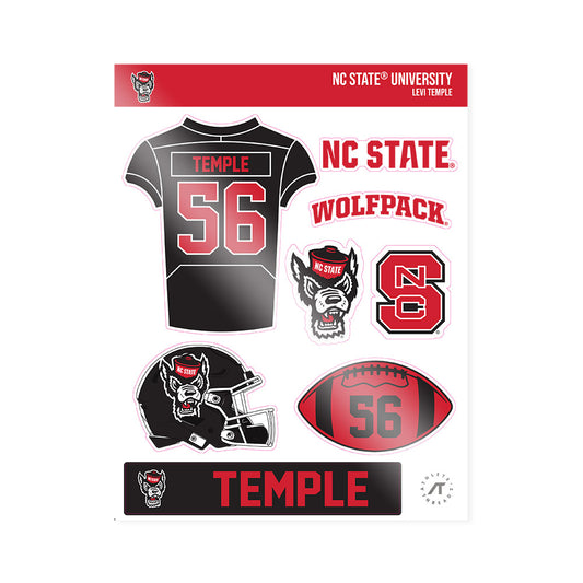 NC State - NCAA Football : Levi Temple - Sticker Sheet-0