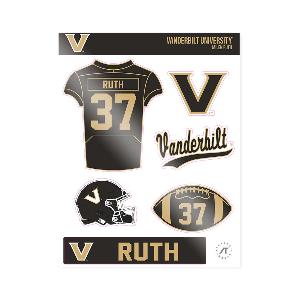 Vanderbilt - NCAA Football : Jailen Ruth - Sticker Sheet-0