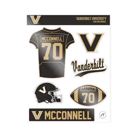 Vanderbilt - NCAA Football : Cade McConnell - Sticker Sheet-0