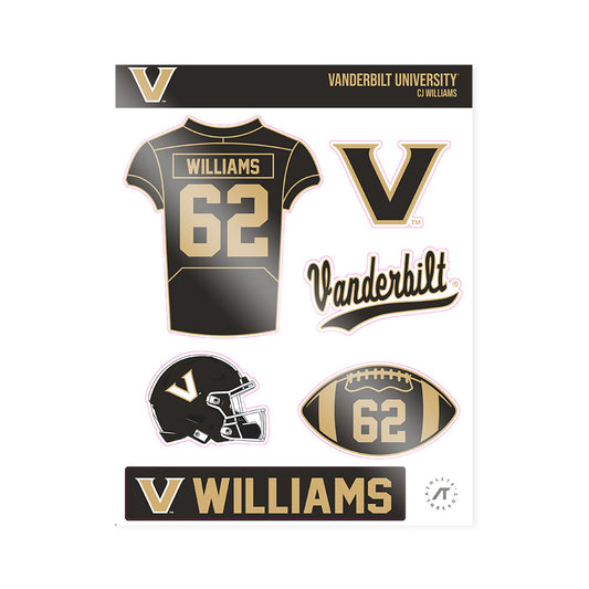 Vanderbilt - NCAA Football : CJ Williams - Sticker Sheet-0