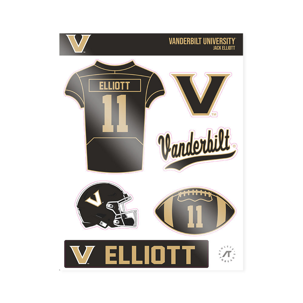 Vanderbilt - NCAA Football : Jack Elliott - Sticker Sheet-0