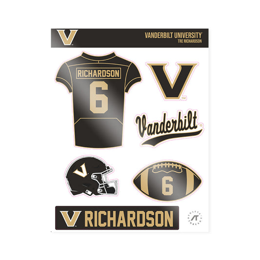 Vanderbilt - NCAA Football : Tre Richardson - Sticker Sheet-0