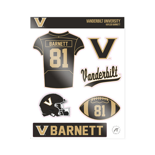 Vanderbilt - NCAA Football : Kayleb barnett - Sticker Sheet-0