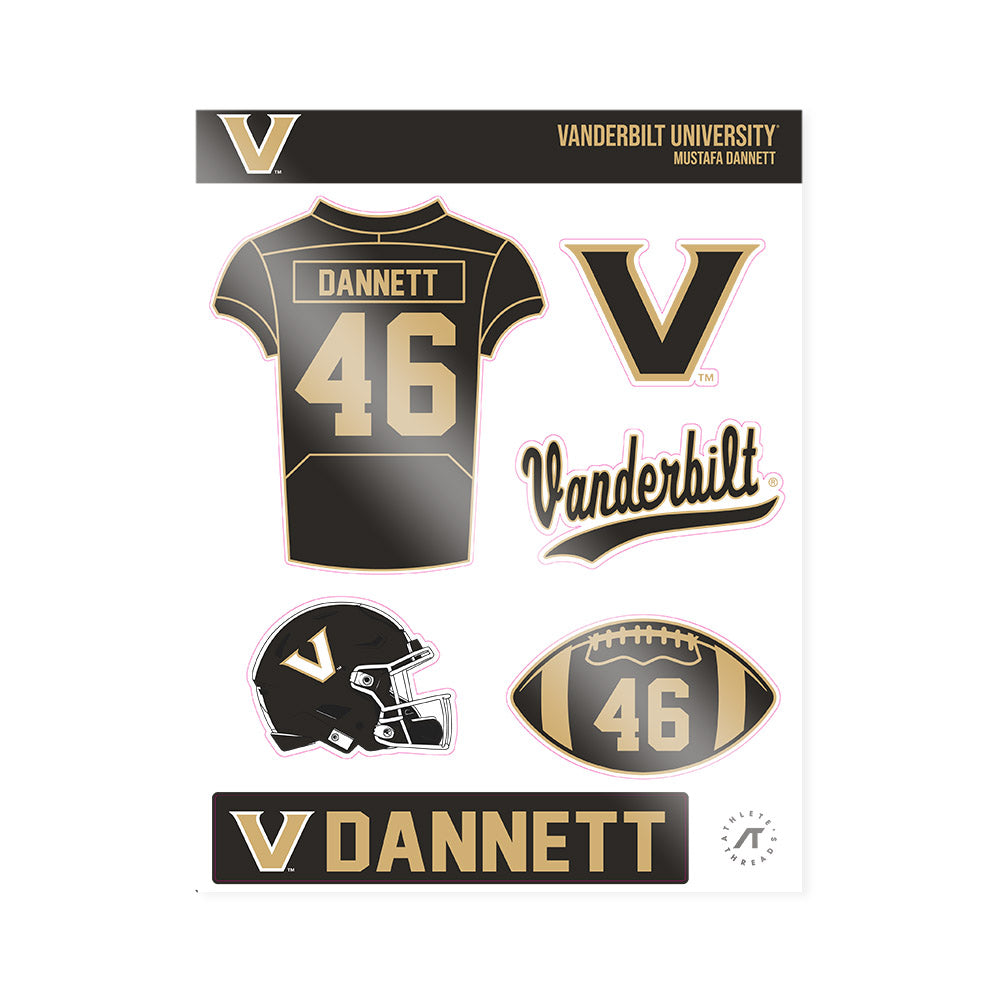 Vanderbilt - NCAA Football : Mustafa Dannett - Sticker Sheet-0