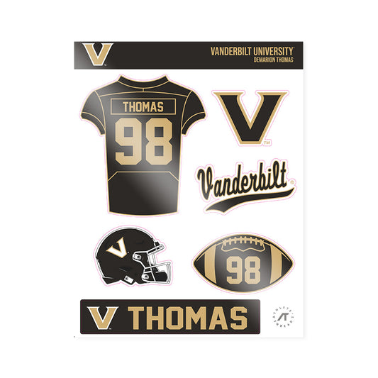 Vanderbilt - NCAA Football : Demarion Thomas - Sticker Sheet-0