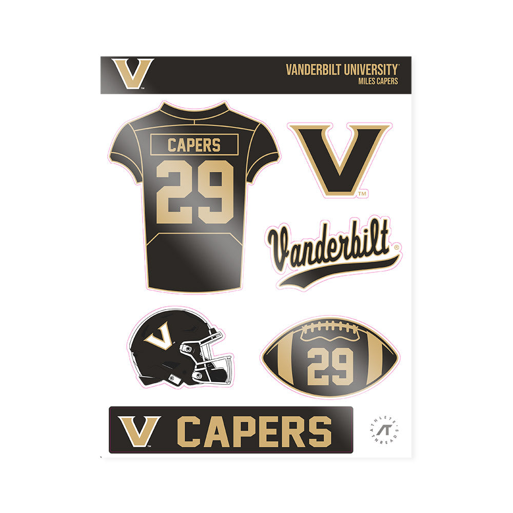 Vanderbilt - NCAA Football : Miles Capers - Sticker Sheet-0