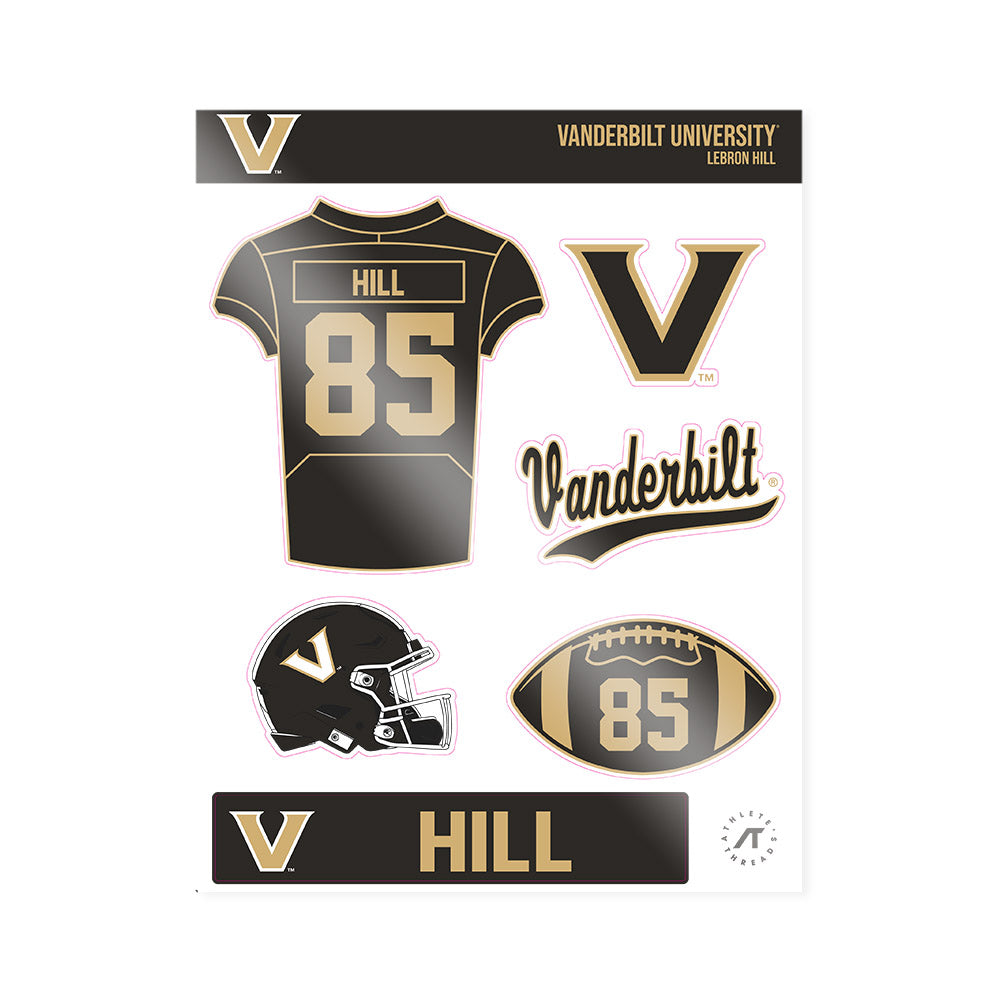 Vanderbilt - NCAA Football : Lebron Hill - Sticker Sheet-0