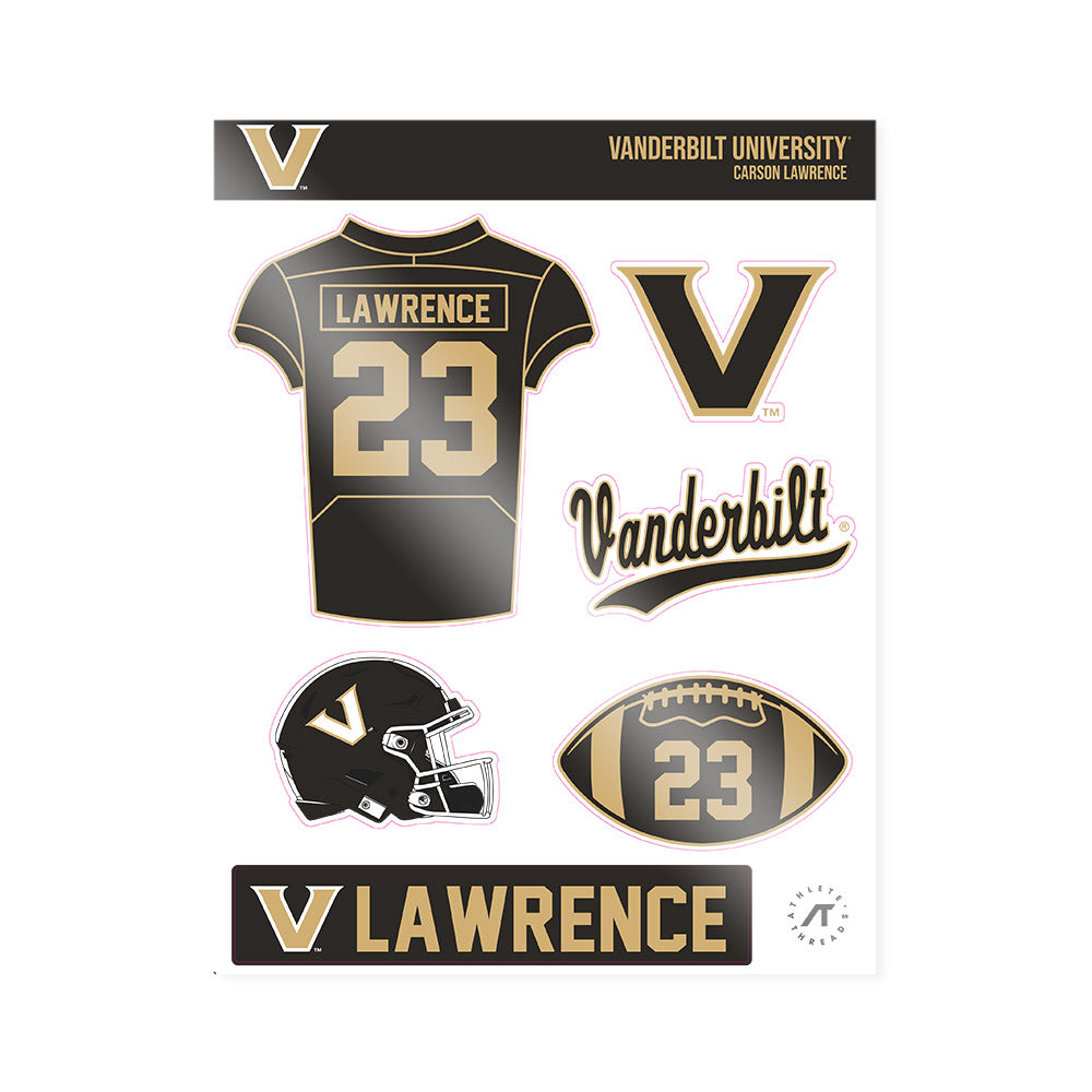 Vanderbilt - NCAA Football : Carson Lawrence - Sticker Sheet-0