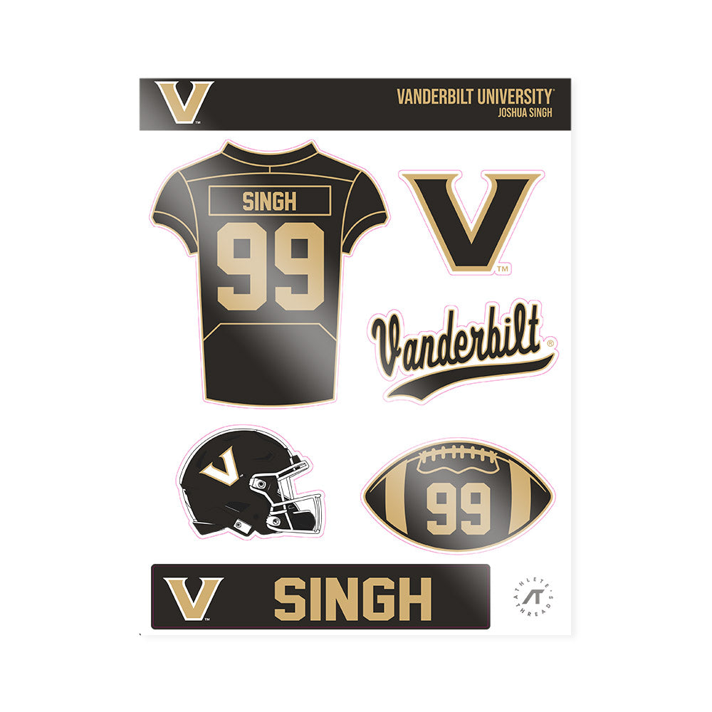 Vanderbilt - NCAA Football : Joshua Singh - Sticker Sheet-0