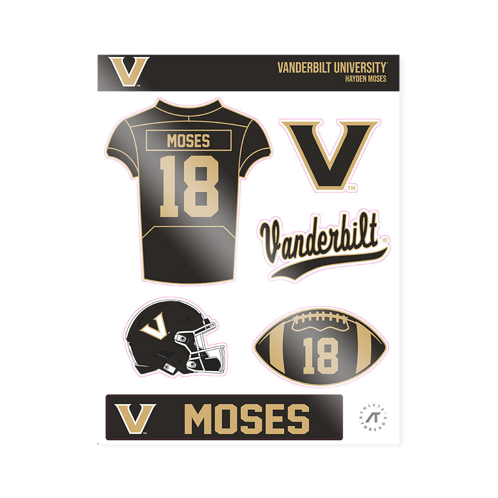 Vanderbilt - NCAA Football : Hayden Moses - Sticker Sheet-0