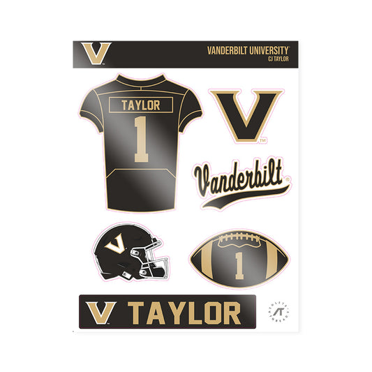 Vanderbilt - NCAA Football : CJ Taylor - Sticker Sheet-0