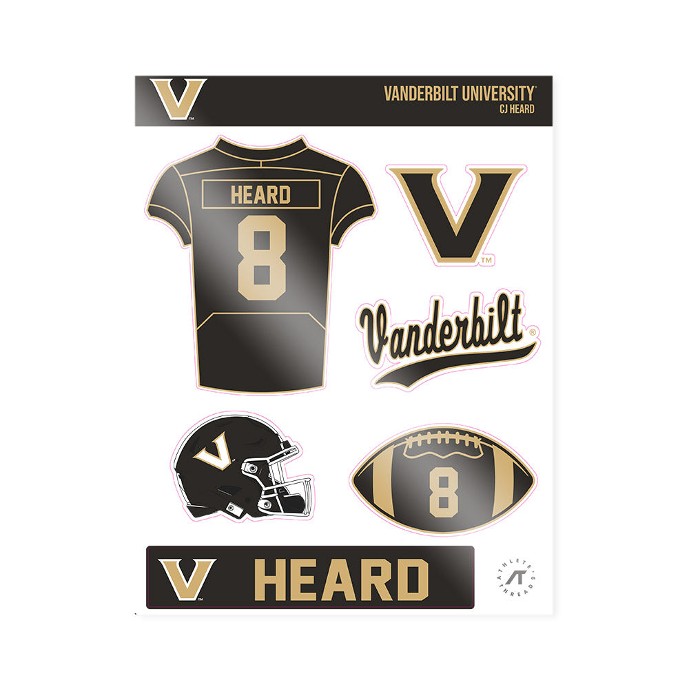 Vanderbilt - NCAA Football : CJ Heard - Sticker Sheet-0