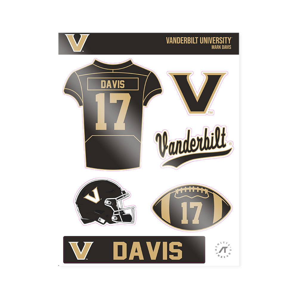 Vanderbilt - NCAA Football : Mark Davis - Sticker Sheet-0