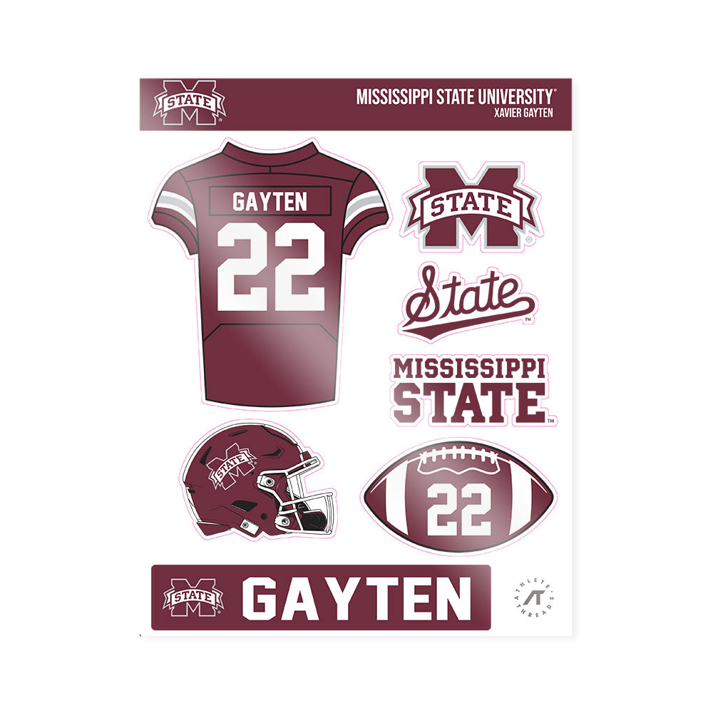 Mississippi State - NCAA Football : Xavier Gayten - Sticker Sheet-0
