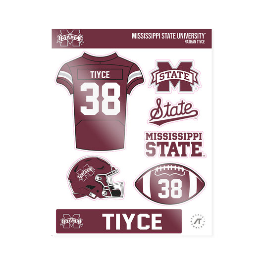Mississippi State - NCAA Football : Nathan Tiyce - Sticker Sheet-0