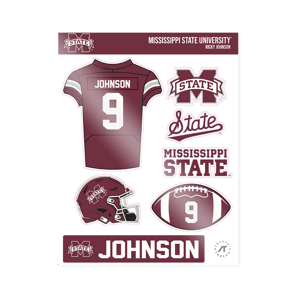Mississippi State - NCAA Football : Ricky Johnson - Sticker Sheet-0