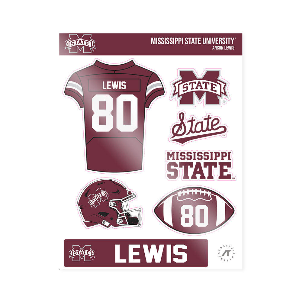 Mississippi State - NCAA Football : Anson Lewis - Sticker Sheet-0