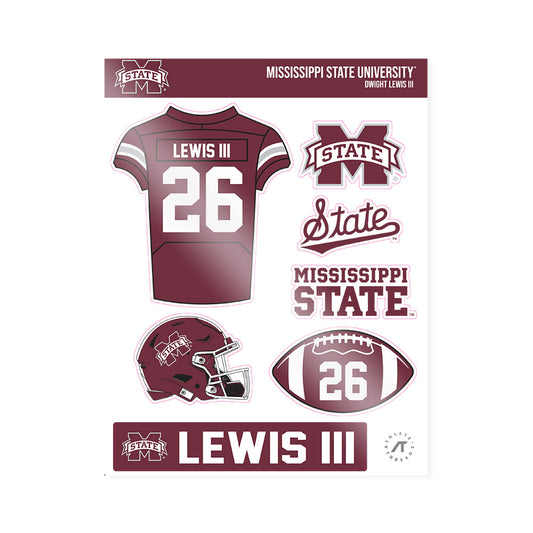 Mississippi State - NCAA Football : Dwight Lewis III - Sticker Sheet-0