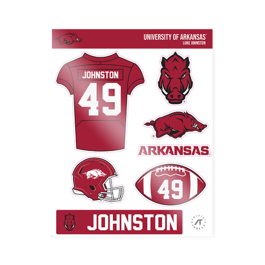 Arkansas - NCAA Football : Luke Johnston - Sticker Sheet-0