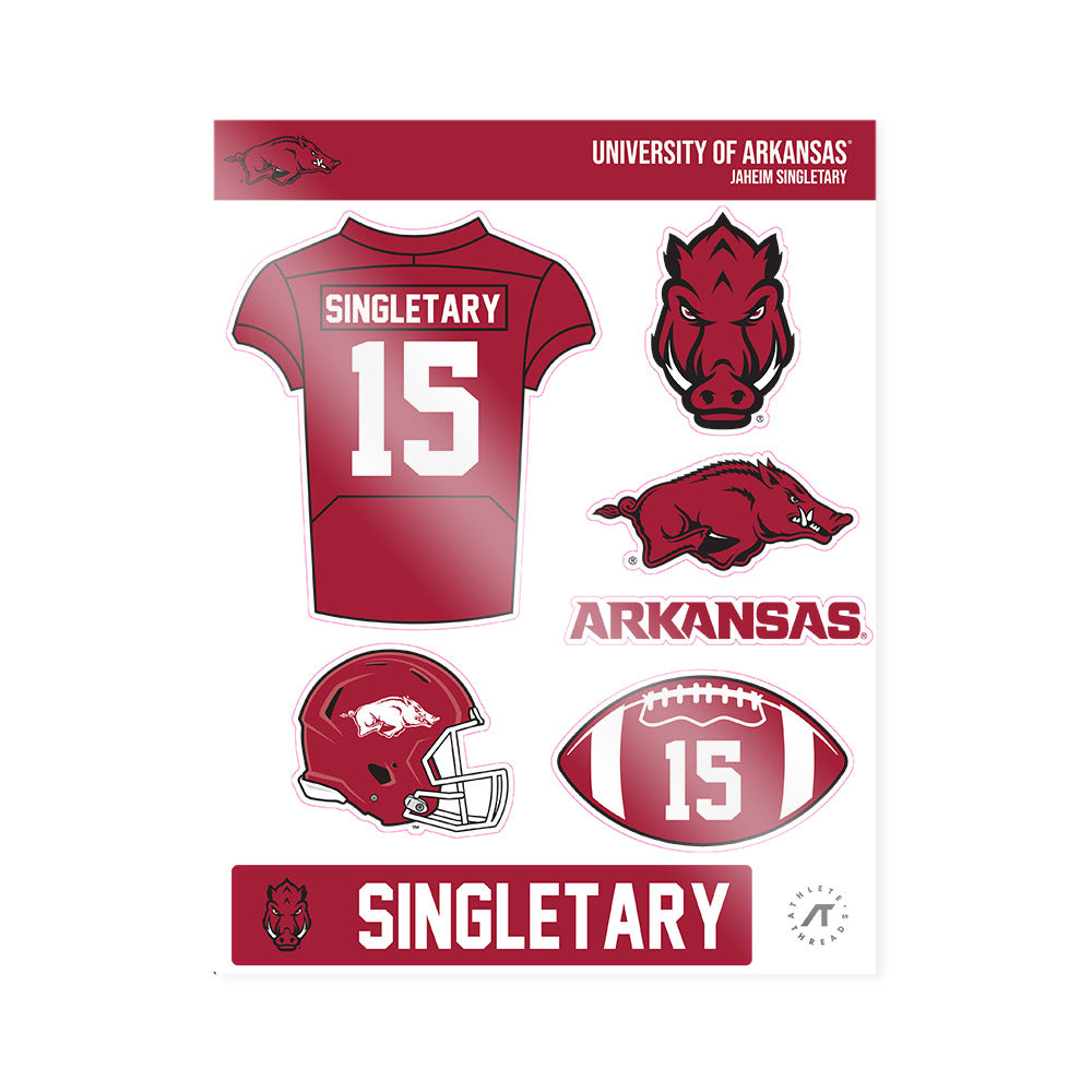 Arkansas - NCAA Football : Jaheim Singletary - Sticker Sheet-0