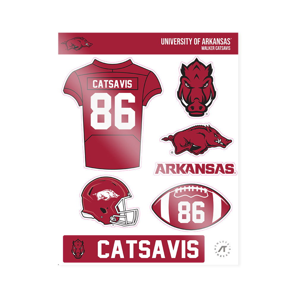 Arkansas - NCAA Football : Walker Catsavis - Sticker Sheet-0