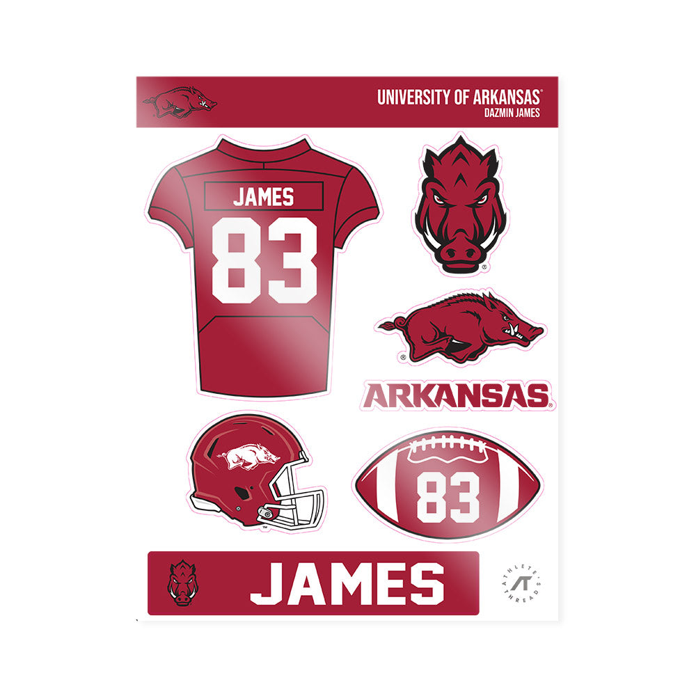 Arkansas - NCAA Football : Dazmin James - Sticker Sheet-0