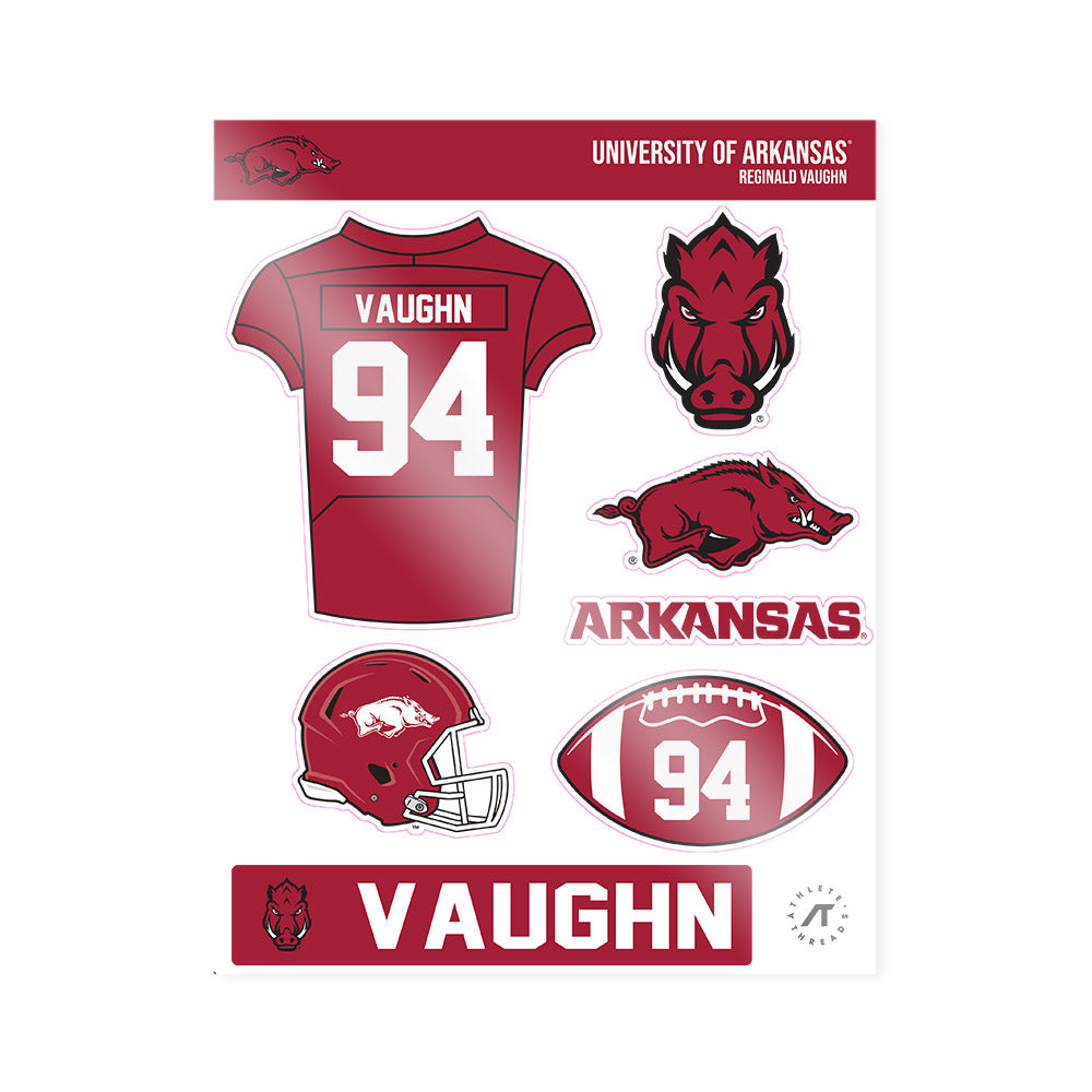 Arkansas - NCAA Football : Reginald Vaughn - Sticker Sheet-0