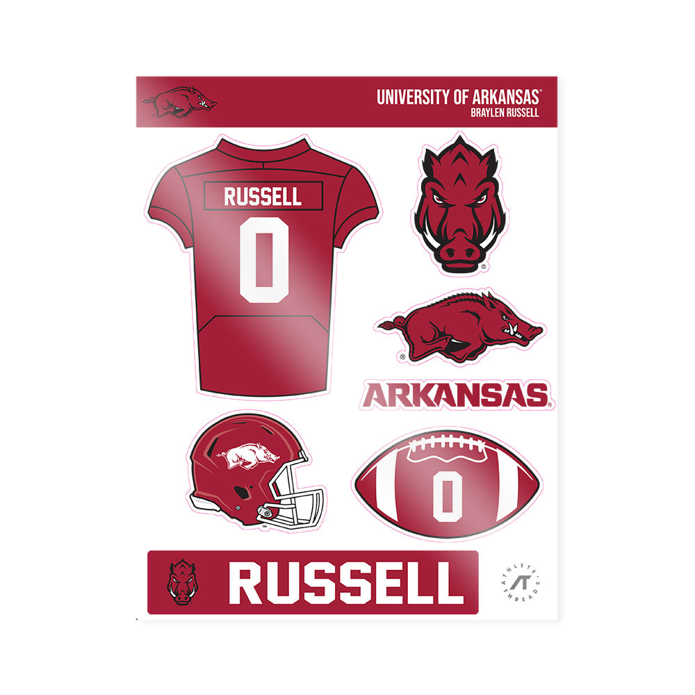 Arkansas - NCAA Football : Braylen Russell - Sticker Sheet-0