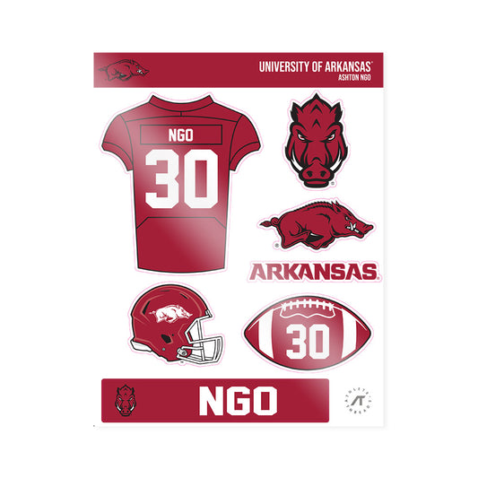 Arkansas - NCAA Football : Ashton Ngo - Sticker Sheet-0